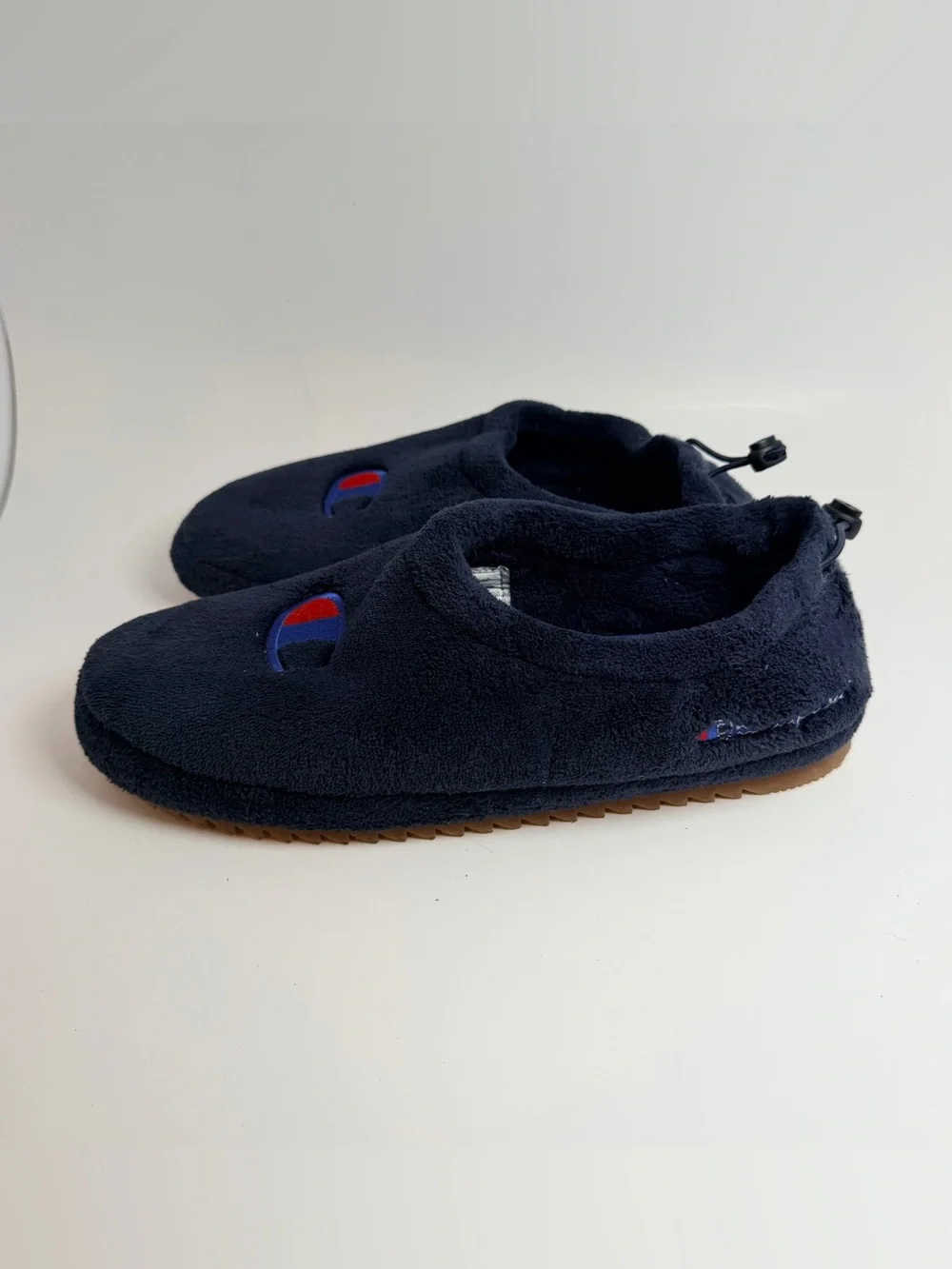 Champion Navy Blue Fleece Slip-On Loafers with Red Accent